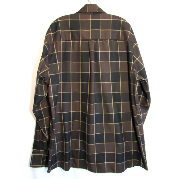 Dixxon Brown Plaid The Drifter Button Down D Tech Flannel Shirt Size 2X EUC - Picture 2 of 5